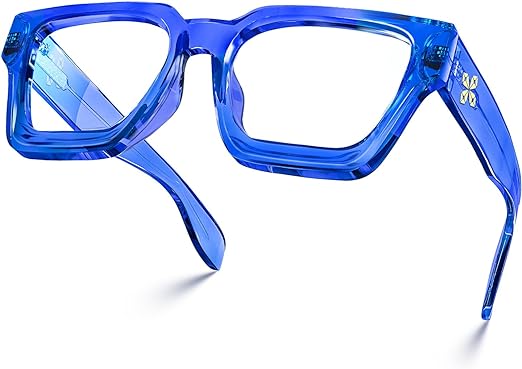 Photo 1 of VISOONE Blue Light Blocking Glasses Rectangle Chic Preppy Look MultiColor Frame for Women Men RIVER
