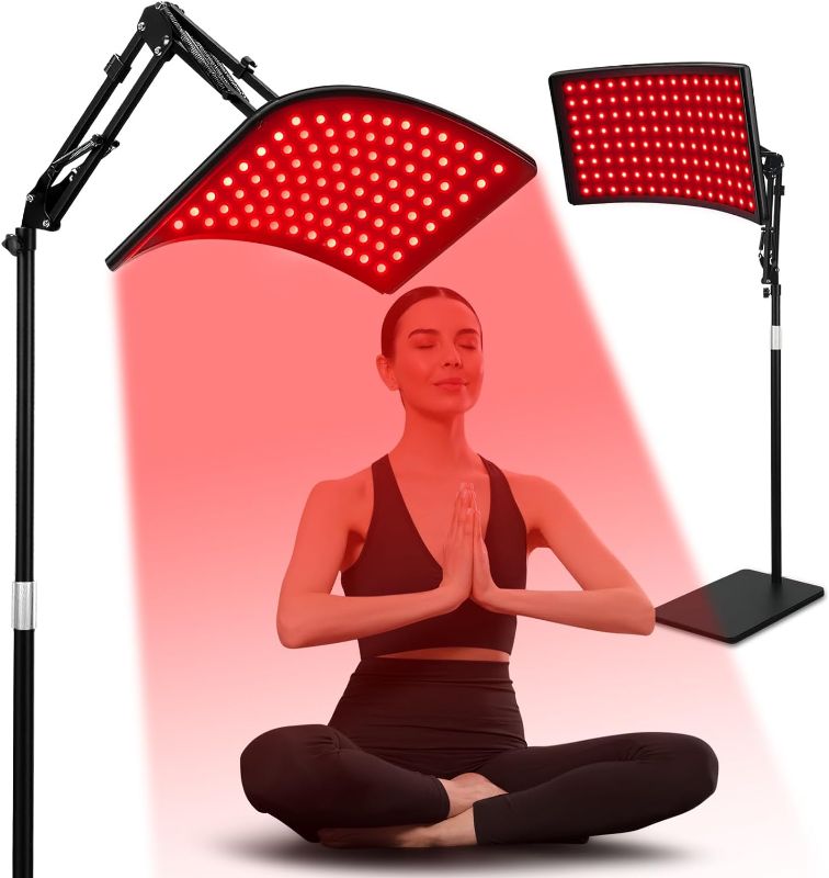 Photo 1 of Red Light Therapy Lamp for Body, Infrared Light Therapy Lamps with Stand 660nm Red Light &850nm Near Infrared Light Therapy Lamp Device for Body at Home with Eyes Protection Goggles?Brown Black?

