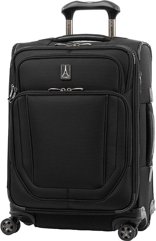 Photo 1 of Travelpro Crew Versapack Softside Expandable 8 Spinner Wheel Carry on Luggage, USB Port, Men and Women, Jet Black, Carry on 21-Inch

