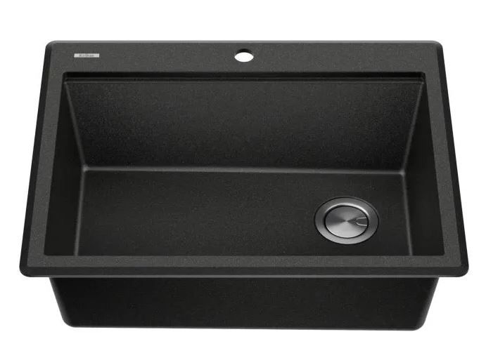 Photo 1 of KRAUS Bellucci Workstation 30-inch Undermount Granite Composite Single Bowl Kitchen Sink in Metallic Black with Accessories, KGUW2-30MBL
