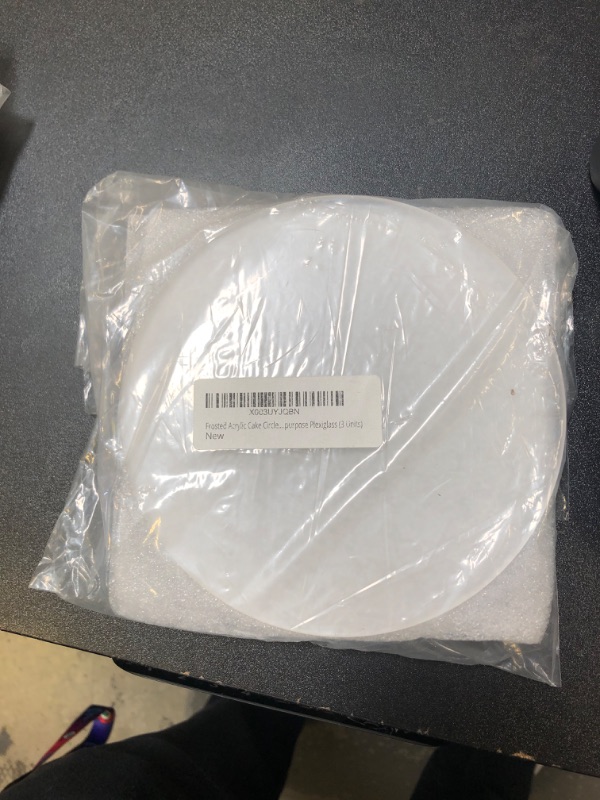 Photo 1 of Frosted Acrylic Cake Circle, Blank Disc for D.I.Y - 6 Inch Diameter Acrylic Round Disc, Perfect for Cake Decorating Vinyl Craft Project - 6 Inch Multipurpose Plexiglass (3 Units)