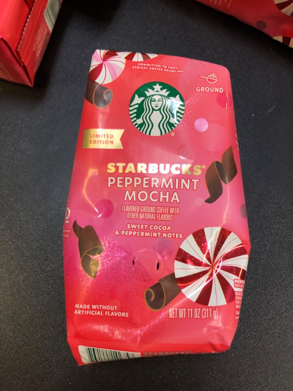 Photo 2 of EXP JAN 2024 Starbucks Limited Edition Ground Coffee (Peppermint Mocha, 11 Ounce (Pack of 1)) Peppermint Mocha 11 Ounce (Pack of 1)