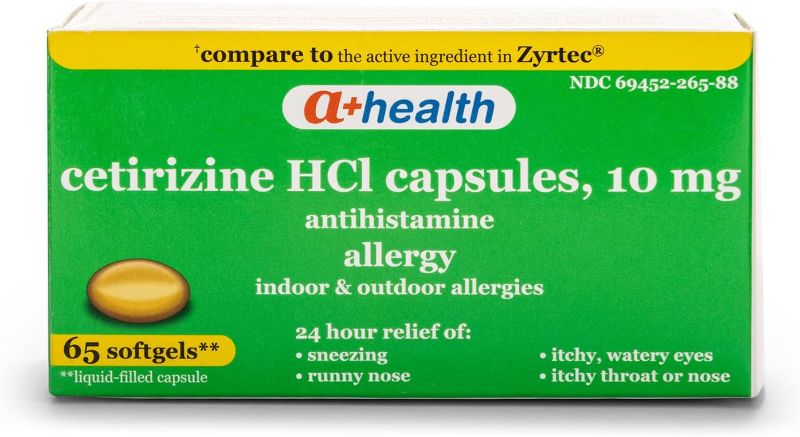 Photo 1 of EXP 8 2024 Cetirizine Hcl 10 Mg Liquid Gels, Antihistamine for 24 Hour Allergy Relief, 65 Count
