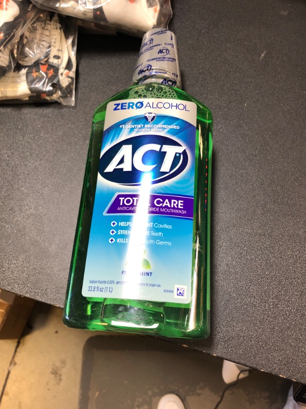 Photo 2 of ACT Total Care Zero Alcohol Anticavity Fluoride Mouthwash 33.8 fl. oz. Fresh Mint