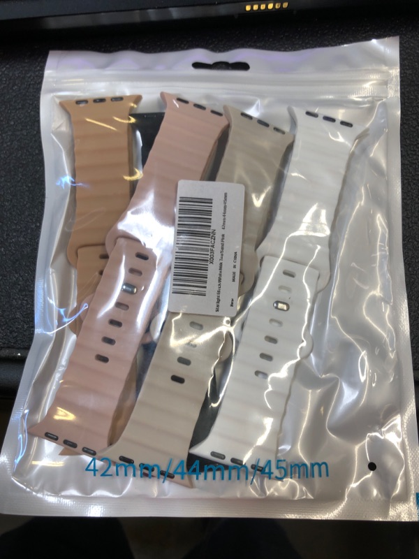 Photo 1 of 5 Pack Ocean Silicone Bands Compatible with Apple Watch Band 38mm 40mm 41mm 42mm 44mm 45mm 49mm, Sport Breathable Strap Adjustable Wristband for iWatch Ultra Series 8/7/SE/6/5/4/3/2/1 Women Men Cactus