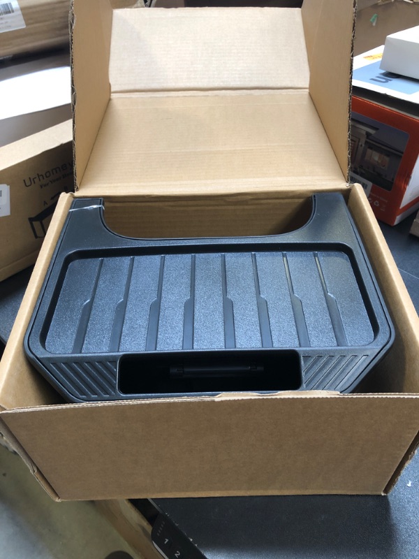 Photo 1 of Tesla Model Y Rear Center Console Organizer, Trash Can for Model Y Accessories 2024-2020, TPE Garbage Bin for Backseat Car Organizer with Tray, Rear Seat Storage Bin with Lid for Camping - 1PCS 1pcs Rear Console Organizer 1