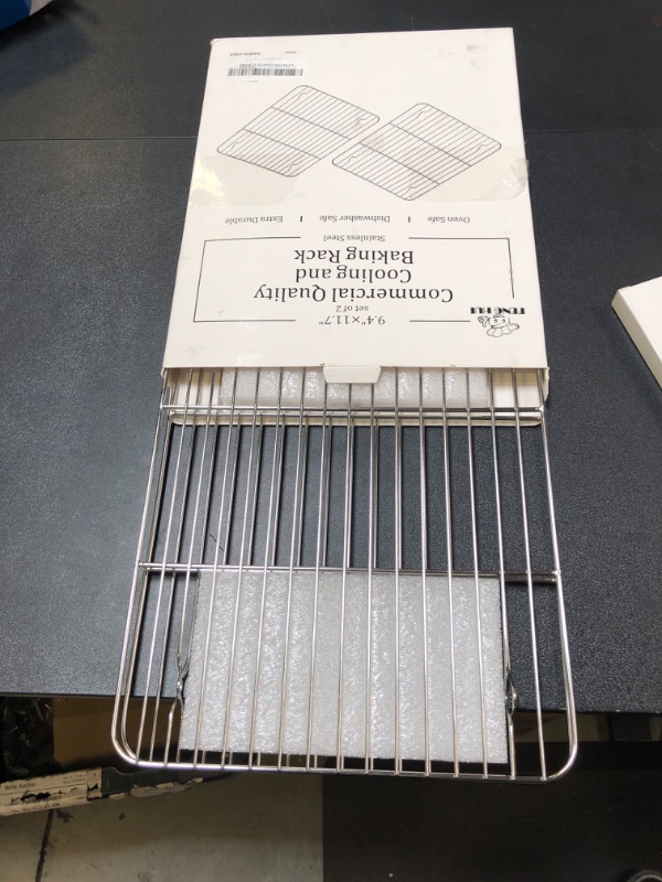 Photo 2 of 2 Pack Cooling Rack for Baking Stainless Steel, Heavy Duty Wire Rack Baking Rack, 11.7" x 9.4" Cooling Racks for Cooking, Fits Small Toaster Oven, Dishwasher Safe
