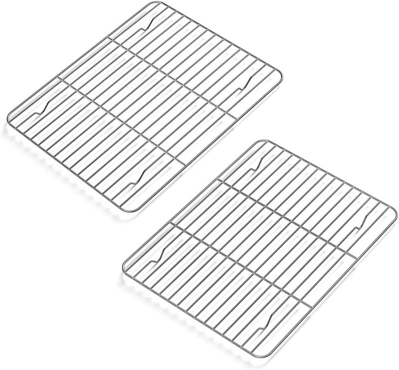 Photo 1 of 2 Pack Cooling Rack for Baking Stainless Steel, Heavy Duty Wire Rack Baking Rack, 11.7" x 9.4" Cooling Racks for Cooking, Fits Small Toaster Oven, Dishwasher Safe
