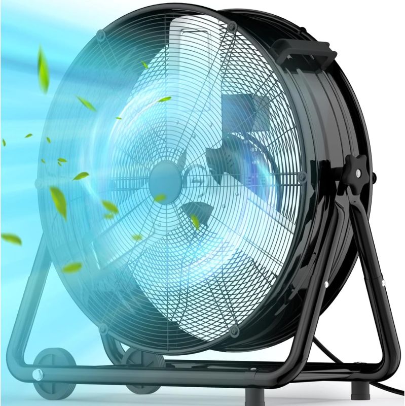 Photo 1 of 30 Inch Industrial Fans Heavy Duty,14000 CFM Drum Floor Fan,360° Tilt,2 Casters,Handle,3 Speed High Velocity Fan for Warehouse, Workshops,Factory,Garage,Basement,Patio,Commercial,ETL
OPEN BOX ITEM 
