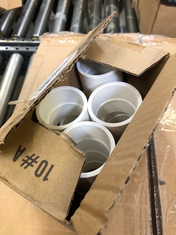 Photo 2 of 10Pack 1-1/4" PVC Pipe Coupling Adapter Pipe Fittings (Socket x Socket) Contractor Pack Schedule 40 Heavy Duty 1.25 Inch PVC Slip Socket Connectors for DIY PVC Shelf Garden Support Structure, White 1-1/4Inch 10