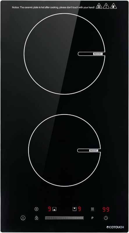 Photo 1 of 2 Burner Built-in Electric Induction Cooktop, Jet Black Glass Easy to Clean