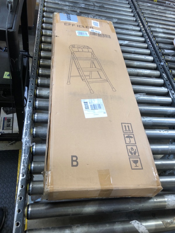 Photo 1 of 3 Step Ladder EFFIELER Folding Step Stool with Wide Anti-Slip Pedal, 500 lbs Sturdy Steel Ladder, Convenient Handgrip, Lightweight, Portable Steel Step Stool for Household, Kitchen (Matte Black) Matte Black 3-Step