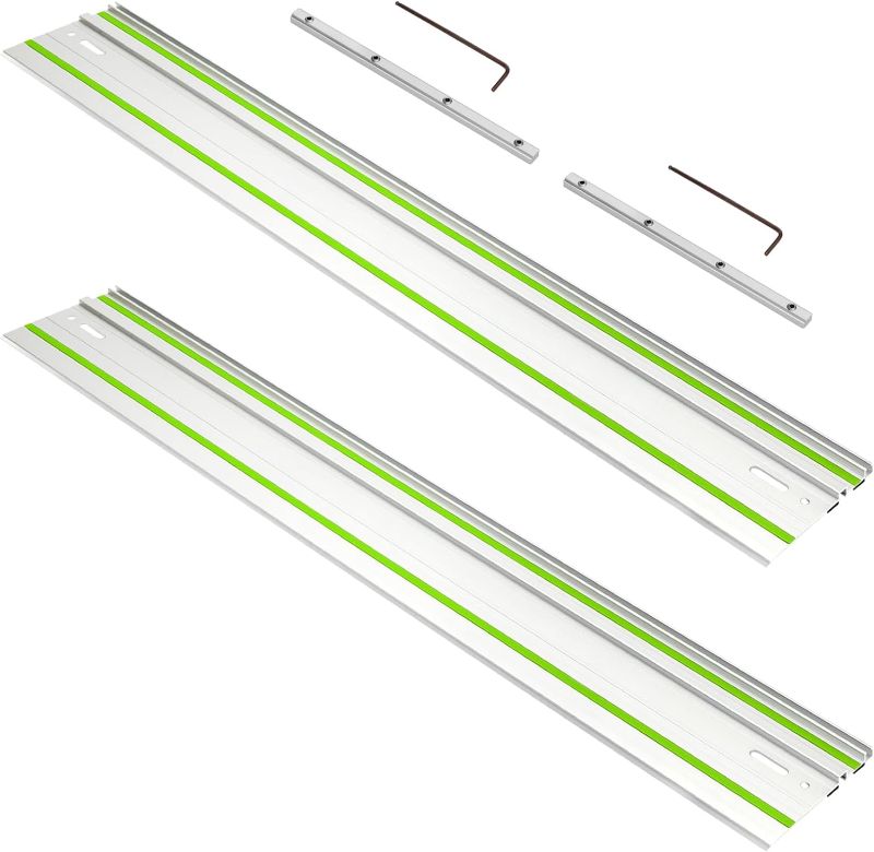 Photo 1 of 110in Track Saw Guide Rail for festool Track Saw, 55" x 2 Guide Rail with Connector for festool FS1400/2 Guide Rail, Perfect for festool Track Saw and Woodworking Longer Cuts, 2 Year Warranty
