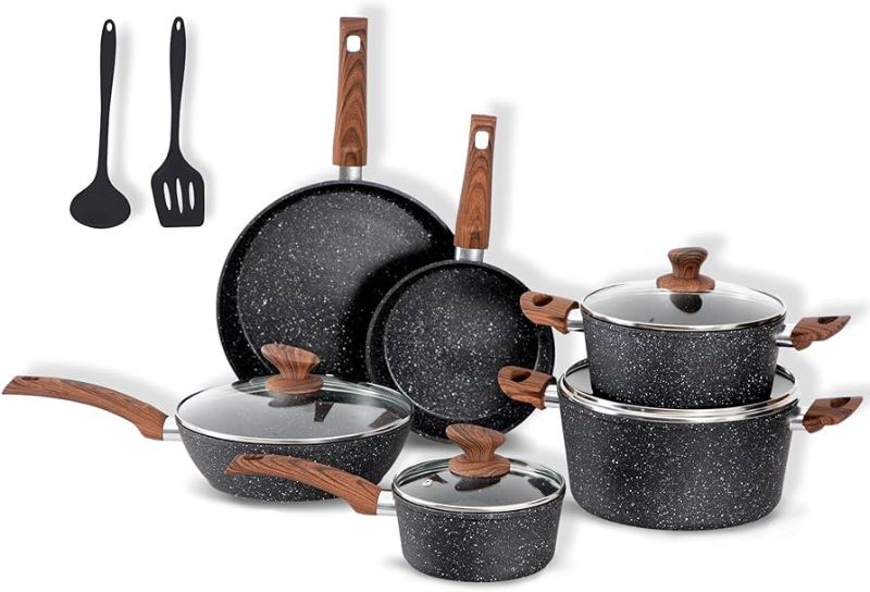 Photo 1 of 12pcs Granite Non-stick cookware set 