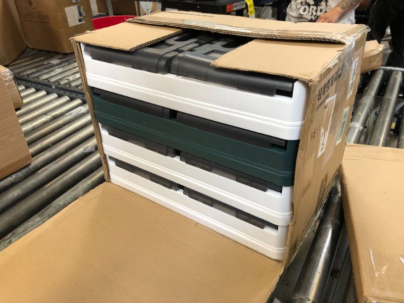 Photo 1 of 4Pack Storage Bins with Lids - 136Qt Collapsible Storage Bins with Door Plastic Storage Bins for Closet Organizer, Stackable Storage Bins Folding Storage Box Containers for Home Kitchen Organizing 4 Packs