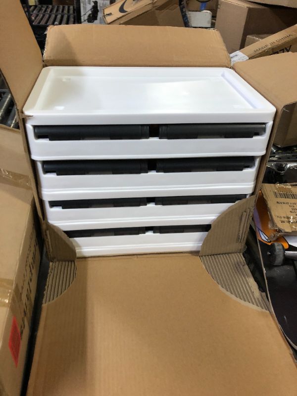 Photo 1 of Stackable Storage Drawers Wheels is Easy to Fold, Stackable Bins with Lid and Door for Toy, Seasonal Clothes, Keepsakes, Decorations, Shoes?Food Items.(8.5 Gal 4Pack) 8.5Gal 4Pack