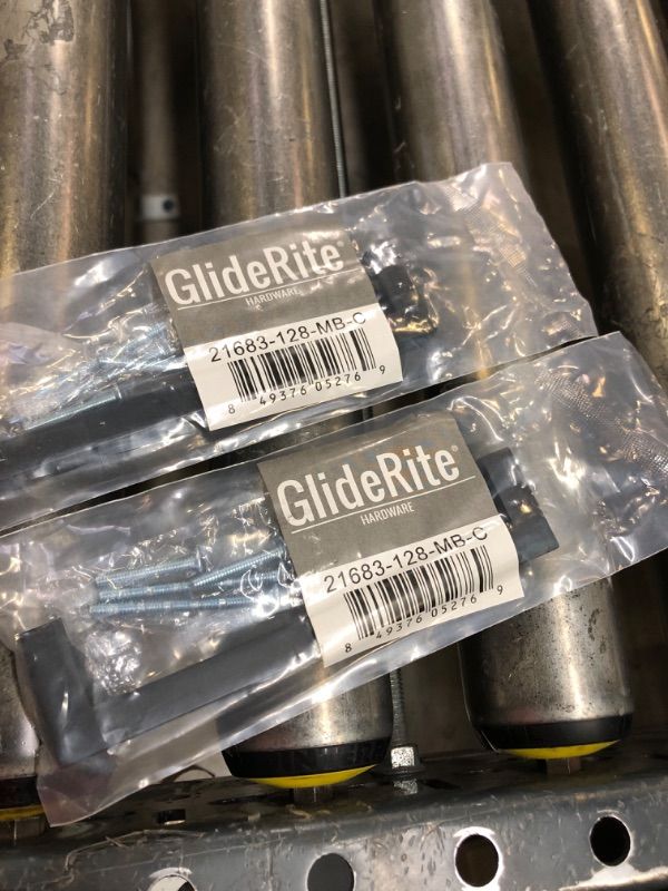 Photo 2 of 2 pcs----GlideRite Hardware 5-1/16" 128mm Center Solid Square Cabinet Bar Pull Handles - 5-3/8" Length, Matte Black, 21683-128  Matte Black