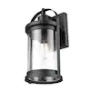 Photo 1 of Globe Electric
Xavier Matte Black Farmhouse Indoor/Outdoor 1-Light Wall Sconce with Seeded Glass Shade