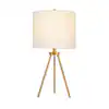 Photo 1 of 
Hampton Bay
Quinby 22 in. Gold Tripod Table Lamp with White Fabric Shade - Title 20