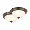 Photo 1 of 
Commercial Electric
13 in. 180-Watt Equivalent Oil-Rubbed Bronze Integrated LED Flush Mount with Frosted Glass Shade (2-Pack)