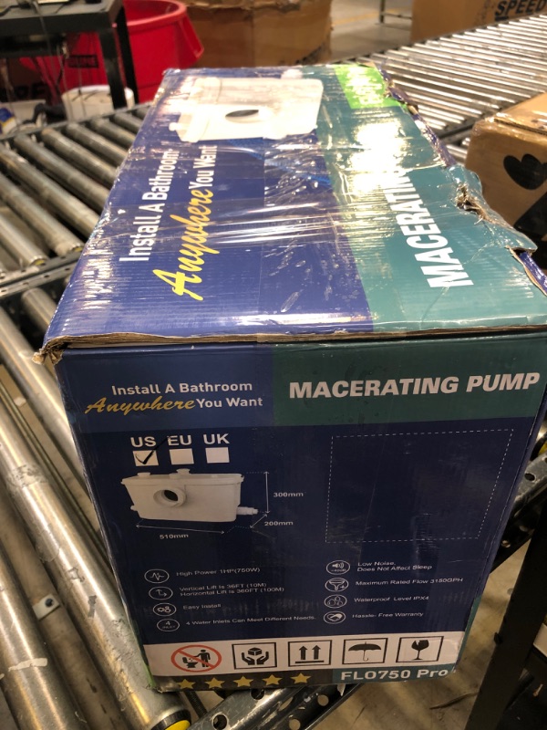 Photo 3 of 750W Macerator Pump for Upflush Basement Toilet, 4 Inlets for Basement Toilets, Upflush Toilet Pump With 4 Water Inlets For Sink,Wash Basin, Bathtub,Toilet Pump,Waste Water Disposal Sewage Pump
