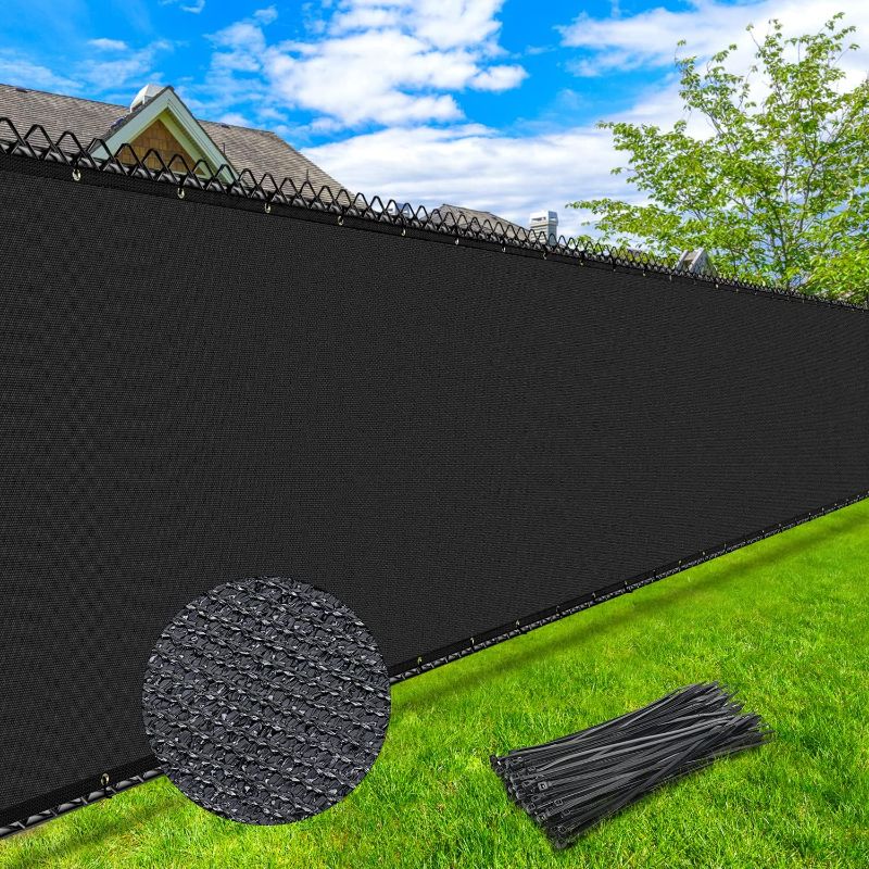 Photo 1 of Keten 4x50ft Outdoor Privacy Screen Fence, 170 GSM Heavy Duty Windscreen with Brass Grommets, 90% Blockage Black Balcony Privacy Screen for Pool Garden Yard Backyard