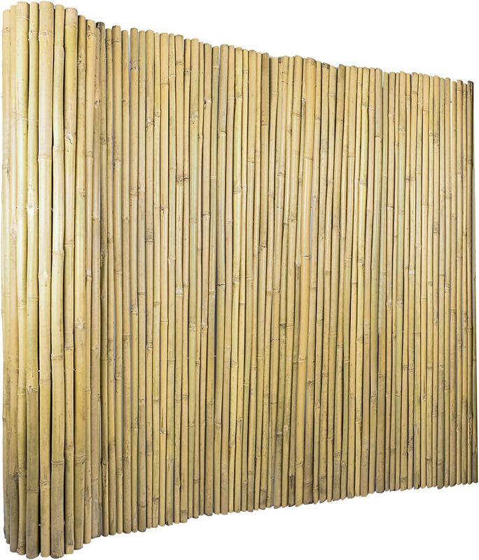 Photo 1 of 6Ft High x 8 Ft Long x 0.7In D Bamboo Screen, Natural Bamboo Fence Rolls, Eco-Friendly Bamboo Fencing for Outdoor Balcony Patio Garden Border Pool