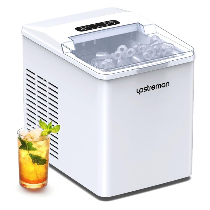 Photo 1 of Upstreman Y90 Pro Countertop Ice Maker with Self-Cleaning, 26lbs in 24Hrs, 9 Ice Cubes Ready in 6 Mins, for Home, Kitchen, Office, Bar, Party, White