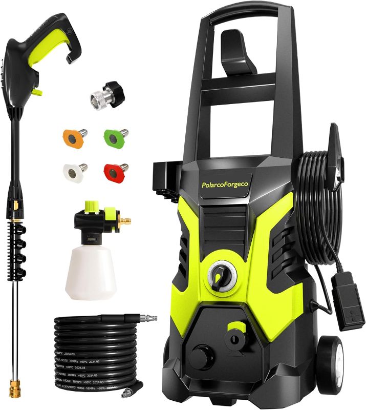 Photo 1 of Electric Pressure Washer 4200PSI Max 2.8 GPM Power Washer with 25FT Hose & 35FT Power Cord 4 Different Pressure Tips, Foam Cannon, Power Washer Electric Powerd for Patios Car Garden