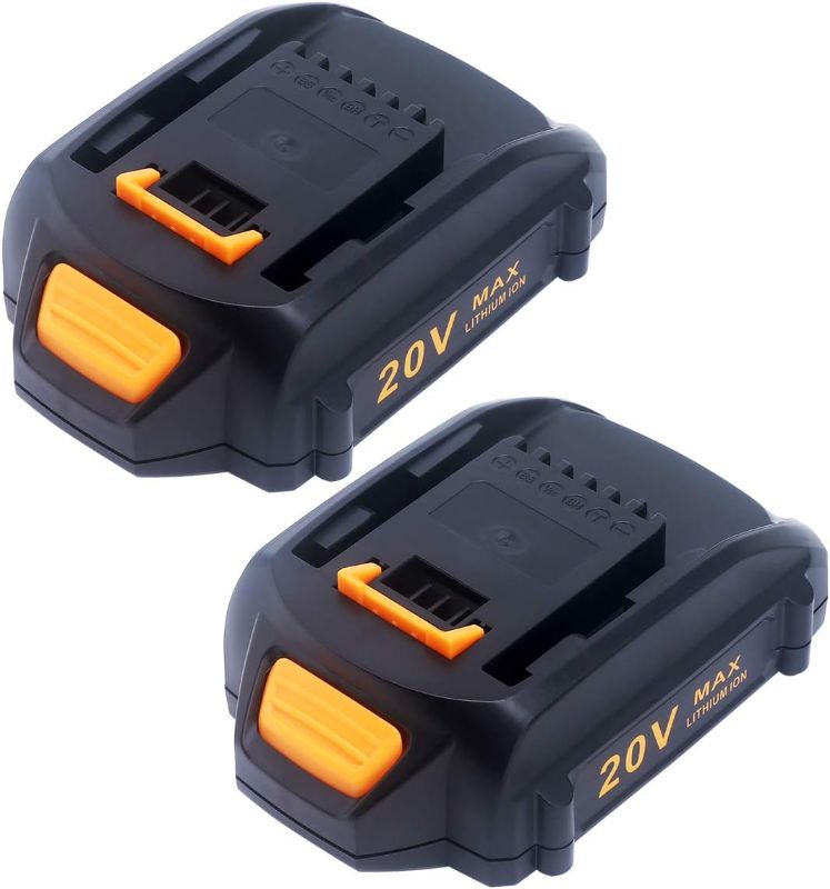 Photo 1 of ELEFLY 2 Pack WA3525 20V 4.0Ah Lithium Battery Replacement for Worx 20V Battery WA3525 WA3520 WA3575 WA3578, Compatible with Worx 20V Cordless Tools