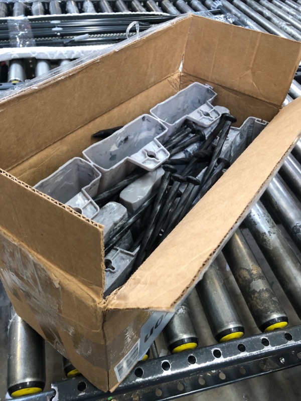 Photo 1 of EasyFlex No-Dig Landscape Edging with Anchoring Spikes, 2.7 in. Tall Decorative Stone-Look Garden Border, 90 Foot Kit, Slate Gray (3602S-90C) Slate Gray 90 Foot