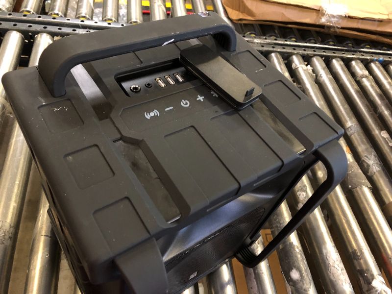 Photo 1 of Altec Lansing Sonic Boom - Waterproof Bluetooth Speaker with Phone Charger, IP67 Outdoor Speaker, 3 USB Charging Ports, 50 Foot Range & 20 Hours Battery Life
