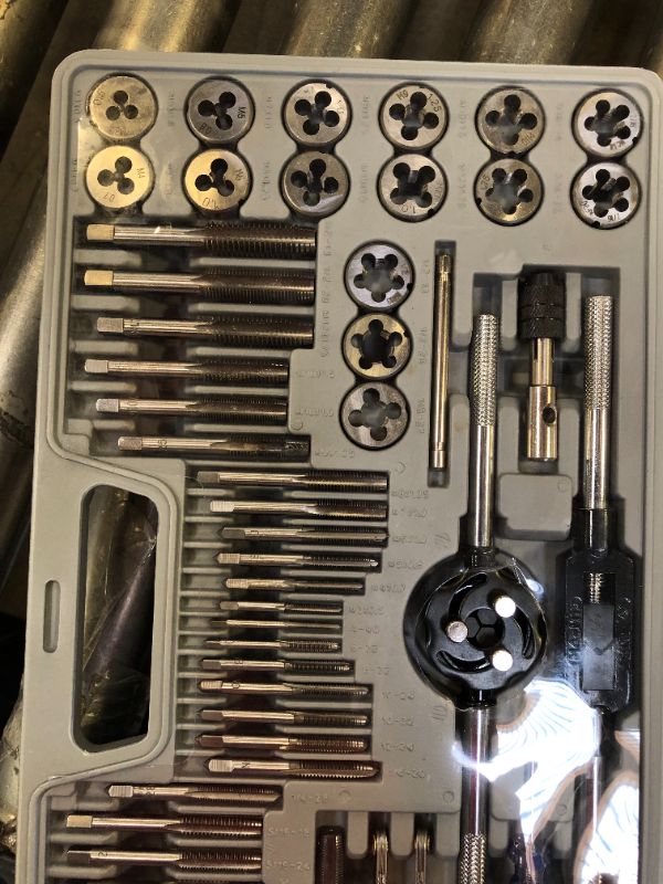 Photo 2 of 60pc Master Tap & Die Set SAE Metric Standard Taps Dies Threading Rethreading
