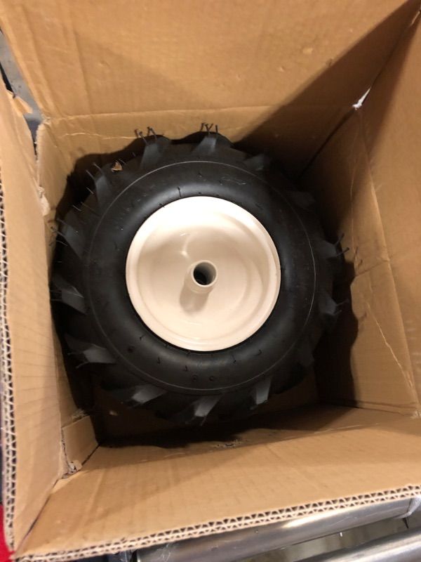 Photo 2 of 13x5.00-6" Tiller Tire and Wheel, 1" Axle Size, 3-1/8" Centered Hub, 13x5-6 Super Lug Tractor & Trencher Tire Replacement 13x5.00-6 (1" Alxe)