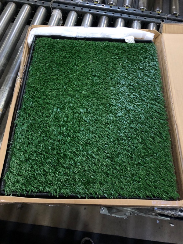 Photo 2 of Artificial Grass Puppy Pee Pad for Dogs and Small Pets - 20x25 Reusable 4-Layer Training Potty Pad with Tray - Dog Housebreaking Supplies by PETMAKER Medium 4-Layer System