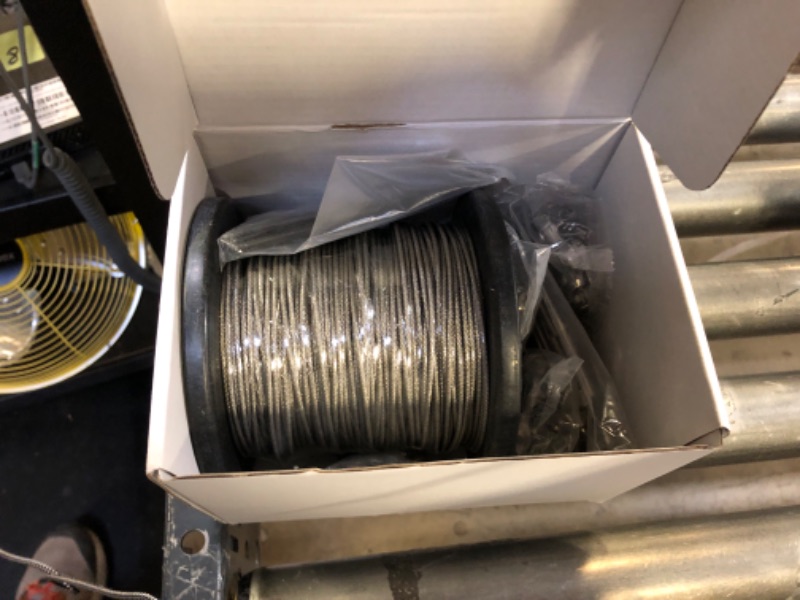 Photo 2 of 1/16" x 328 FT Wire Rope kit 304 Stainless Steel Cable Wire Vinyl Coated Guy Wire Kit with M5 Turnbuckle Tensioners for String Lights Hanging Garden Fence 100m/328ft 165