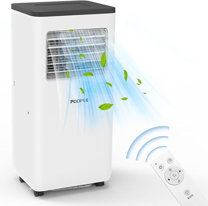 Photo 1 of 8,000 BTU Portable Air Conditioners, Portable AC for Room up to 350 Sq. Ft, 5-in-1 Portable AC Unit with LED Display/Remote Control/Window Installation Kit/24Hrs Timer, White
