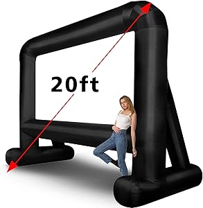 Photo 1 of OUTTOY 20 Feet Inflatable Movie Screens Blow Up Mega Movie Screens, Inflatable Theater Projector Screen Outdoor with Quiet Blower and Carry Bag - Supports Front and Rear Projection