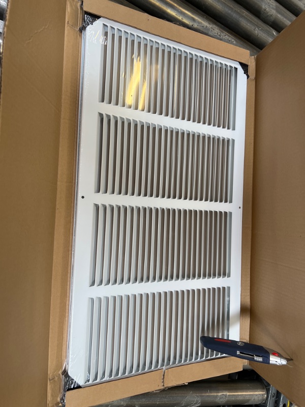 Photo 2 of 2 Pack of Handua 24"W x 12"H [Duct Opening Size] Steel Return Air Grille | Vent Cover Grill for Sidewall and Ceiling, White | Outer Dimensions: 25.75"W X 13.75"H for 24x12 Duct Opening 2 24"W x 12"H [Duct Opening]