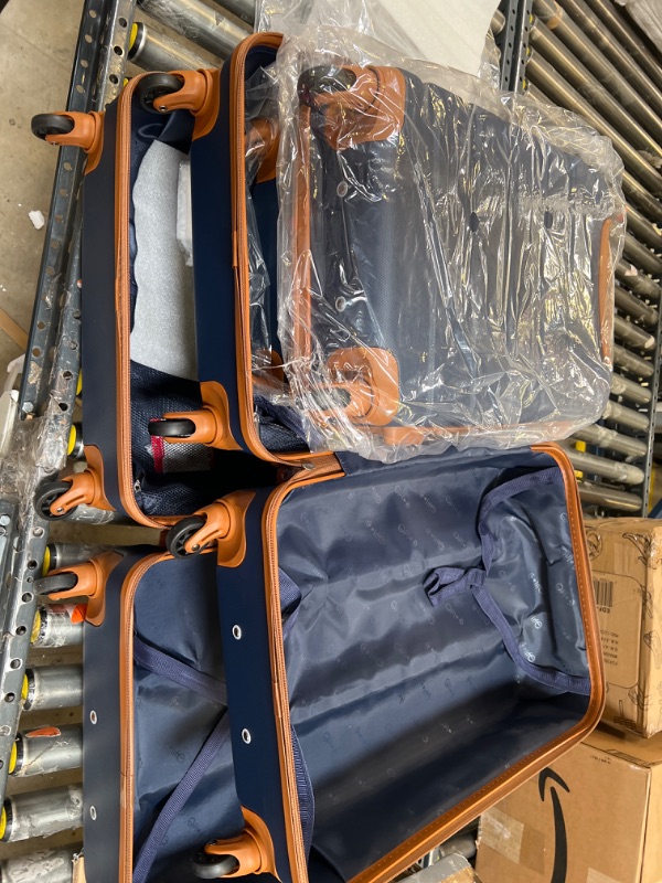 Photo 1 of Coolife Luggage 3 Piece Set Suitcase Spinner Hardshell Lightweight TSA Lock 3 piece set(20in24in28in) apricot navy