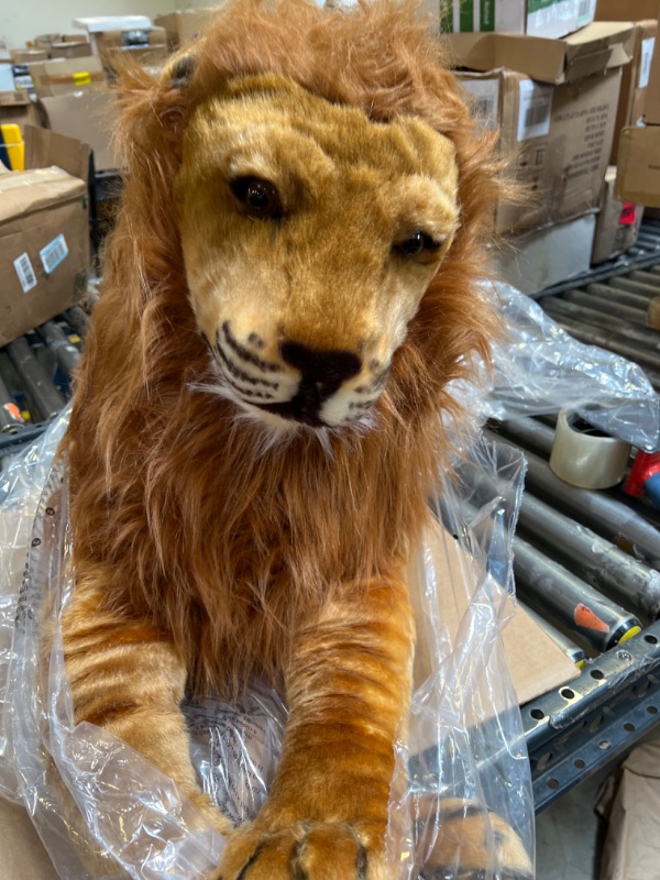 Photo 1 of Melissa & Doug Giant Lion - Lifelike Stuffed Animal (over 6 feet long)