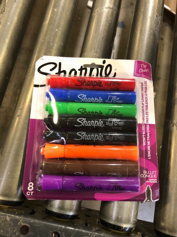 Photo 1 of SHARPIE Flip Chart Markers, Bullet Tip, Assorted Colors, 8 Pack