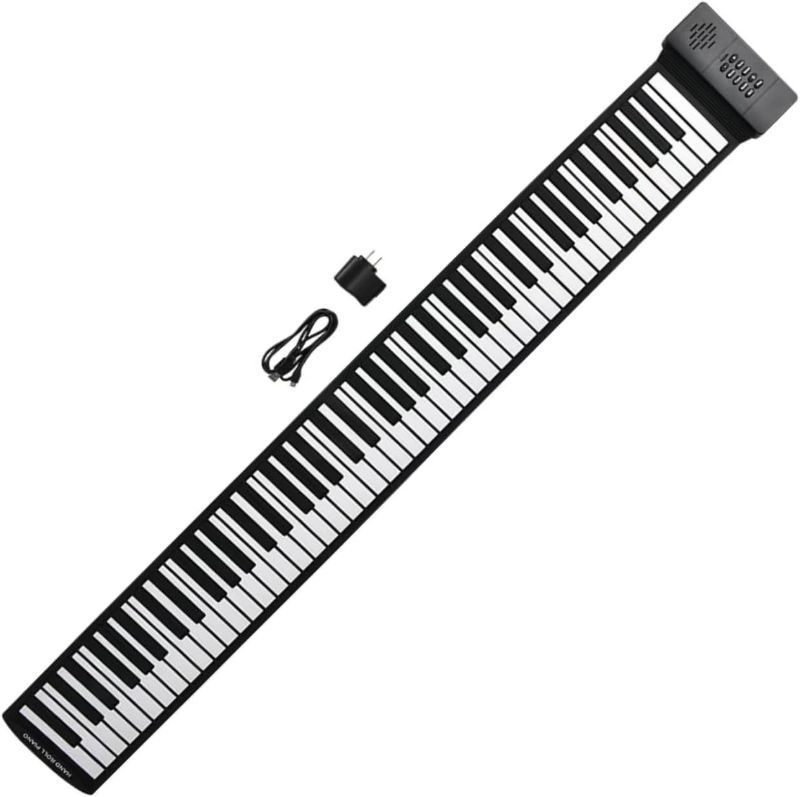 Photo 1 of  Island Novelty Electronic Roll Up Piano Keyboard - Portable Piano Keyboard for Beginners, USB Musical Keyboard, Premium Sound Electric Keyboard for Children, Teens and Adults - 85 Keys
