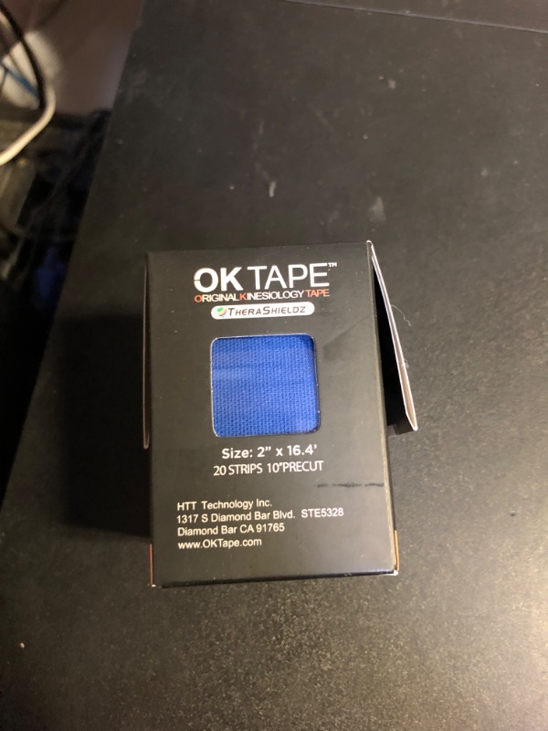 Photo 2 of \OK TAPE Kinesiology Tape 10 inches Precut, 20 Strips, Cotton Elastic Athletic Tape Latex Free, 2inch x 16ft, Navy Blue