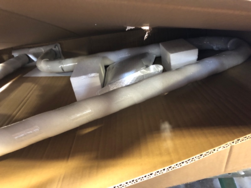 Photo 1 of VEVOR Pool Rail 48x36 Pool Railing 304 Stainless Steel 250LBS Load Capacity Silver Rustproof Pool Handrail Humanized Swimming Pool Handrail with Blue Grip Cover & M8 Drill Bit & Self-Taping Screws 48x36 Inch