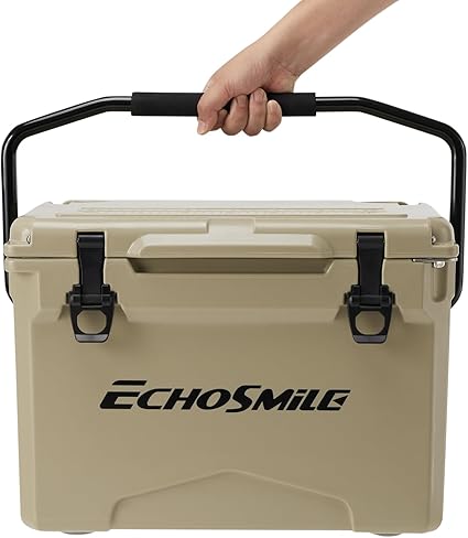 Photo 1 of EchoSmile Insulated Portable Cooler 12/18/25 Qt, Rotomolded Cooler with Sealing Ring, Lightweight Ice Chest Box, Hard Cooler for BBQ, Beach, Drink, Camping, Picnic