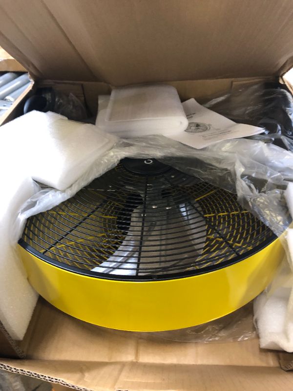 Photo 2 of 15600mAh Rechargeable Battery Operated Floor Fan, 16 inch Yellow Industrial High Velocity Drum Fan, Shop Fan for Camping Gym Garage Outdoor Indoor, AI-F601Y