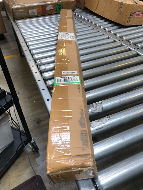 Photo 1 of Amazon Basics Tension Curtain Rod, Adjustable 78-108" Width - Black, Classic Finial Black 78-108" Indoor