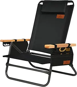 Photo 1 of anyoker camping chair  Camping Chair, 4 Adjust Position Compact Backpacking Chair, Portable Folding Chair, Beach Chair with Side Pocket, Headrest,Cup Holder,Shoulder Strap, Lightweight Hiking Chair SDTJY ?Black?