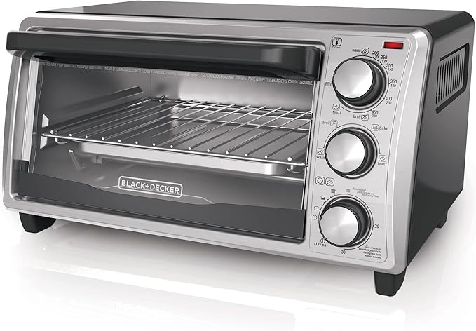 Photo 1 of BLACK+DECKER 4-Slice Toaster Oven, Even Toast Technology, Fits a 9" Pizza, Black